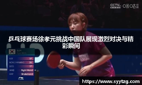 乒乓球赛场徐孝元挑战中国队展现激烈对决与精彩瞬间